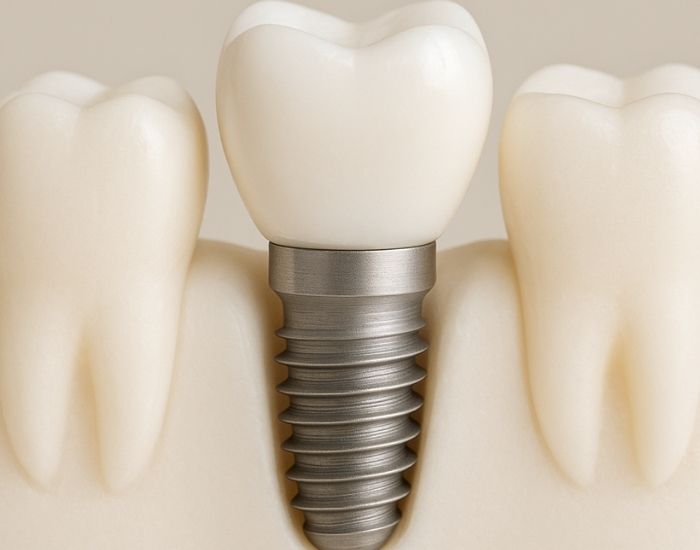 Titanyum implant, eksik dişlerin yerine doğal diş kökü işlevi gören, genellikle vida formunda tasarlanan ve çene kemiğine cerrahi olarak yerleştirilen metalik bir yapıdır. Üzerine yerleştirilen protez diş için sağlam ve uzun ömürlü bir temel oluşturur. Titanyumun tıpta kullanımı 1950’li yıllara kadar uzanır.